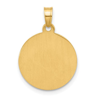 14K Yellow Gold and White Rhodium-plating Hollow Our Guardian Angel Medal Pendant