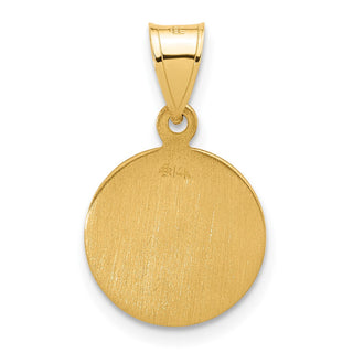 14K Yellow Gold Polished and Satin St. Anthony Medal Pendant