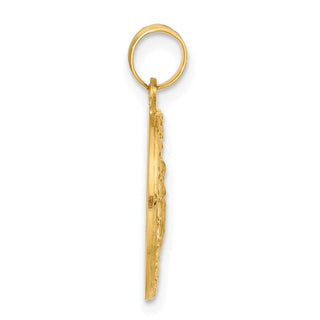 14K Yellow Gold Polished Hollow St Anthony Medal Pendant