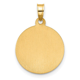 14K Yellow Gold with White Rhodium-plating Hollow St. Anthony Medal Pendant