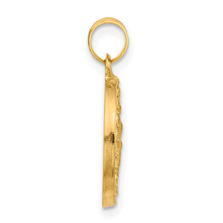 14K Yellow Gold Hollow St. Christopher Medal Pendant