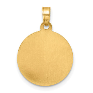 14K Yellow Gold Hollow St. Christopher Medal Pendant