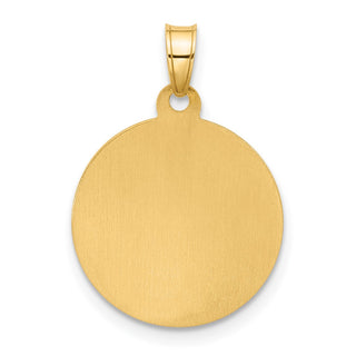 14K Yellow Gold with White Rhodium-plating Hollow St. Christopher Medal Pendant