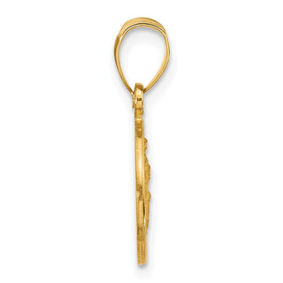 14K Yellow Gold Polished and Satin St. Christopher Medal Pendant