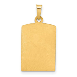14K Yellow Gold Rectangular Hollow St. Christopher Medal Pendant