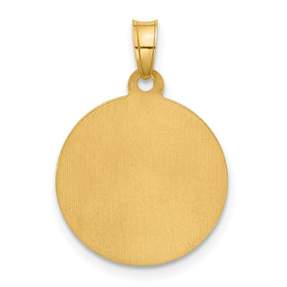 14K Yellow Gold with White Rhodium-plating Hollow St. Joseph Medal Pendant