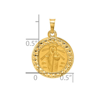 14K Yellow Gold Hollow St. Jude Thaddeus Medal Pendant