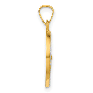14K Yellow Gold with White Rhodium-plating Hollow St. Jude Thaddeus Medal Pendant