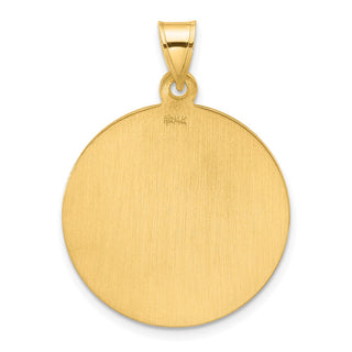 14K Yellow Gold Polished and Satin Solid St. Michael Medal Pendant XR2149