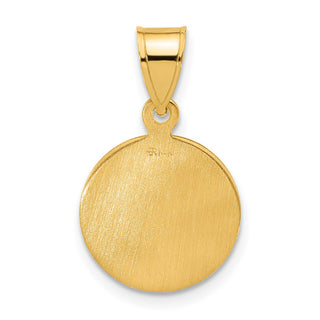 14K Yellow Gold Polished and Satin Solid St. Michael Medal Pendant XR2150