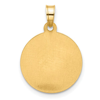 14K Yellow Gold with Rhodium-plating Hollow St. Theresa Pendant