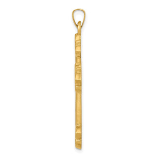14k Yellow Gold Hollow Cross Pendant XR217
