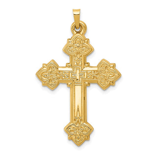 14k Yellow Gold Hollow Cross Pendant XR217