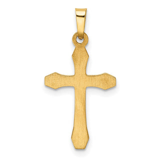 14k Yellow and White Gold Hollow Latin Cross Pendant