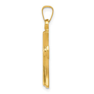 14k Yellow Gold Hollow Cross Pendant XR231