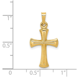 14k Yellow Gold Hollow Cross Pendant XR231