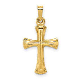 14k Yellow Gold Hollow Cross Pendant XR231
