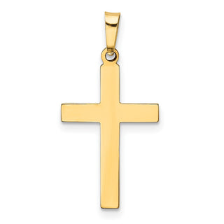 14k Yellow Gold Hollow Cross Pendant XR238
