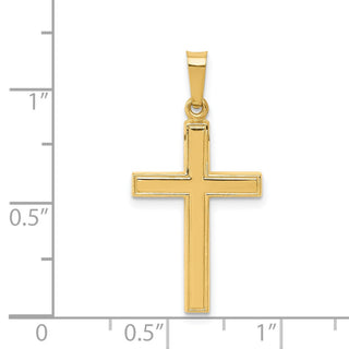 14k Yellow Gold Hollow Cross Pendant XR238