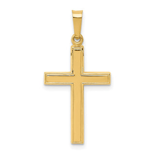 14k Yellow Gold Hollow Cross Pendant XR238