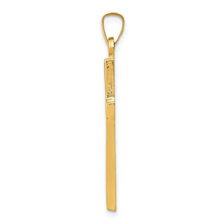 14k Yellow Gold Hollow Cross Pendant XR239