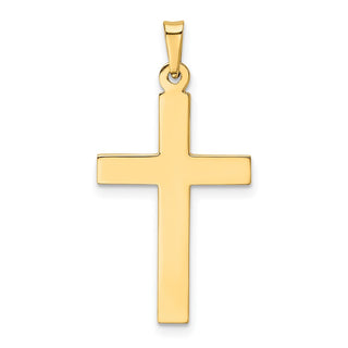 14k Yellow Gold Hollow Cross Pendant XR239