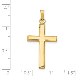14k Yellow Gold Hollow Cross Pendant XR239