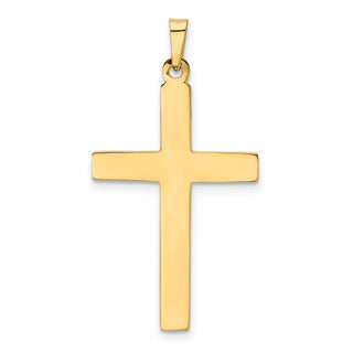 14k Yellow Gold Hollow Cross Pendant XR240