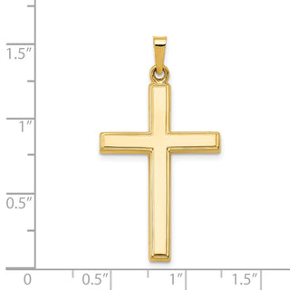 14k Yellow Gold Hollow Cross Pendant XR240
