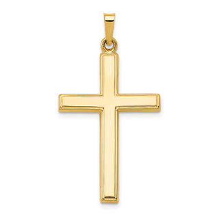 14k Yellow Gold Hollow Cross Pendant XR240