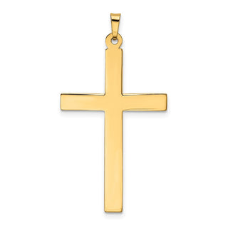 14k Yellow Gold Hollow Cross Pendant XR241