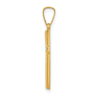 14k Yellow Gold Hollow Cross Pendant XR244