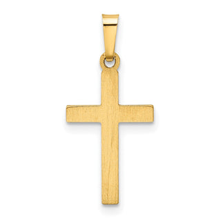 14k Yellow Gold Hollow Cross Pendant XR244