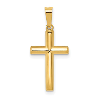 14k Yellow Gold Hollow Cross Pendant XR244