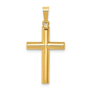 14k Yellow Gold Hollow Cross Pendant XR245