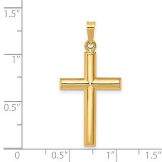 14k Yellow Gold Hollow Cross Pendant XR246