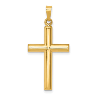 14k Yellow Gold Hollow Cross Pendant XR246