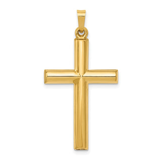 14k Yellow Gold Hollow Cross Pendant XR248