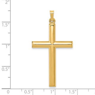 14k Yellow Gold Hollow Cross Pendant XR249