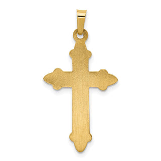 14k Yellow Gold Fleur De Lis Cross Pendant XR261