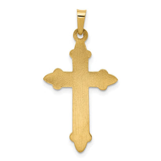 14k Yellow Gold Fleur De Lis Cross Pendant XR261