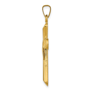 14k Yellow and White Gold Hollow Methodist Cross Pendant XR266