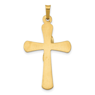 14k Yellow and White Gold Hollow Methodist Cross Pendant XR266