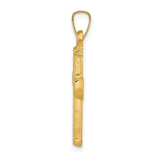 14k Yellow Gold Hollow Latin Cross Pendant XR276