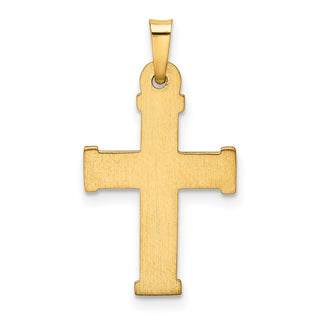 14k Yellow Gold Hollow Latin Cross Pendant XR276