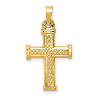 14k Yellow Gold Hollow Latin Cross Pendant XR276
