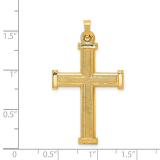 14k Yellow Gold Hollow Latin Cross Pendant XR277