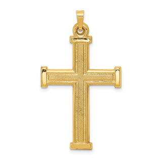 14k Yellow Gold Hollow Latin Cross Pendant XR277