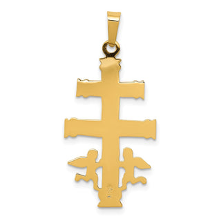 14k Yellow and White Gold Cara Vaca Crucifix Pendant XR281