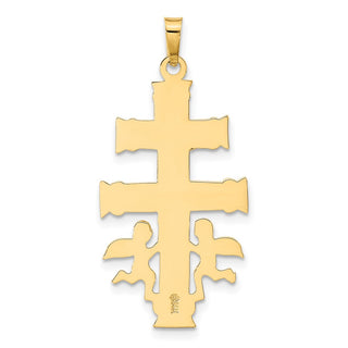 14k Yellow and White Gold Cara Vaca Crucifix Pendant XR282